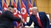 U.S. President Donald Trump and North Korean leader Kim Jong Un meet in the Demilitarized Zone, South Korea, June 30, 2019.