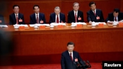 Rais Xi Jingping wa China akihutubia ufunguzi wa mkutano mkuu wa Chama cha Kikomunist mjini Bejing.