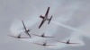 Team aerobatik TNI Angkatan Udara "Jupiter Aerobatic Team" ambil bagian dalam "Singapore Airshow 2022" di bandara Changi, Selasa (15/2). 