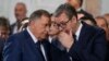 Predsednik Srbije Aleksandar Vučić i predsednik Republike Srpske Milorad Dodik prilikom molebana u Hramu Svetog Save u Beogradu (Foto: AP/Darko Vojinović)