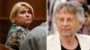 Samantha Geimer (G) lors d'une audience devant la Cour supérieure de Los Angeles, le 9 juin 2017. Mme Geimer a été victime d'agression sexuelle à l'âge de 13 ans du réalisateur Roman Polanski (D). (Paul Buck/Pool Photo via AP)