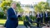 Rais Donald Trump akiongea na waandishi wa habari White House Octoba 11, 2019.