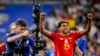 Lamine Yamal celebra após passagem da Espanha à final do Euro 2024. 9 de julho 2024
